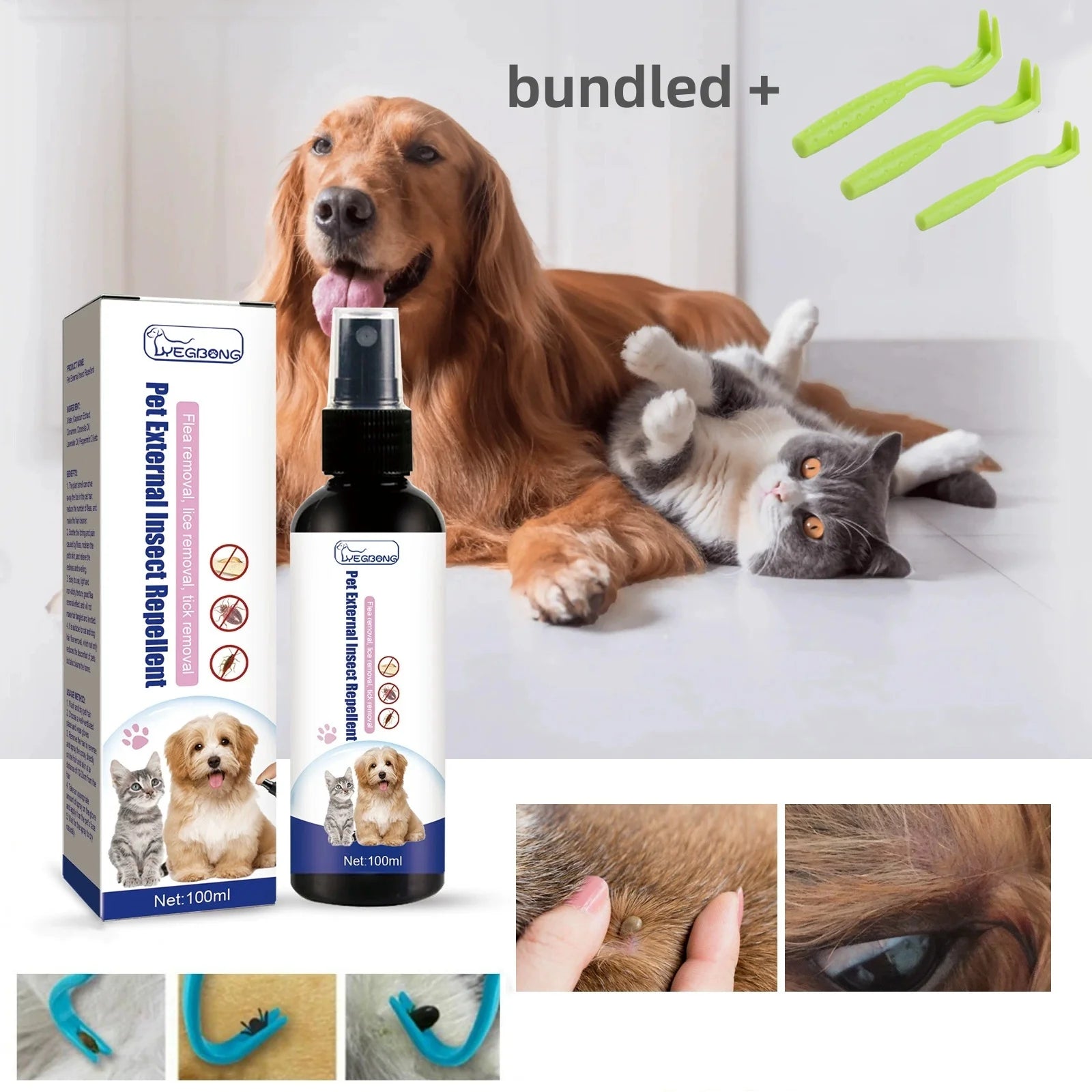 Spray Anti-Puces Naturel pour Chien et Chat – Nettoyage et Protection de la Peau