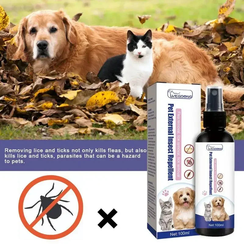 Spray Anti-Puces Naturel pour Chien et Chat – Nettoyage et Protection de la Peau