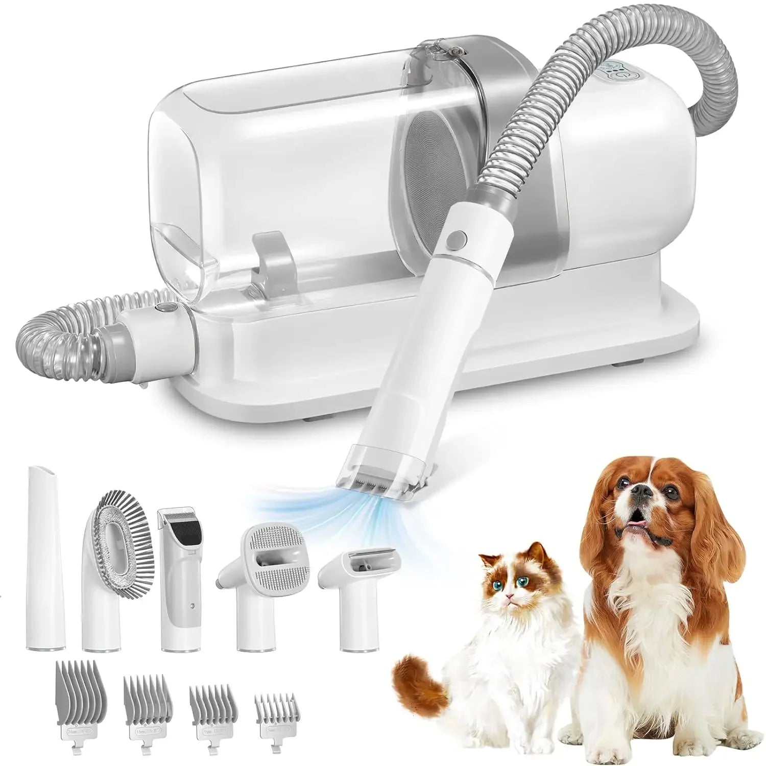 Aspirateur de Toilettage pour Chien – Kit Complet, Réservoir 2.3L, Silencieux - Woofello